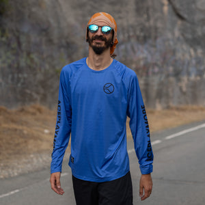 Aerial Blue Long Sleeve Sport Tee