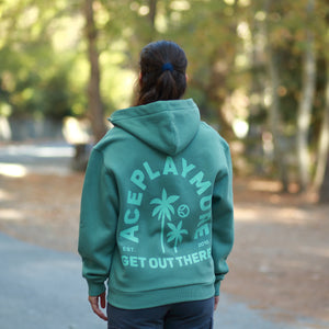 Arches & Palms Seafom Green Zip-Up Hoodie