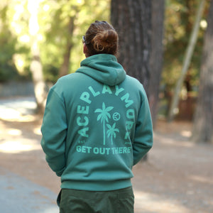 Arches & Palms Seafom Green Zip-Up Hoodie