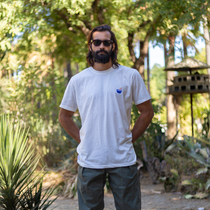 Soup Embroidered Off-White Tee