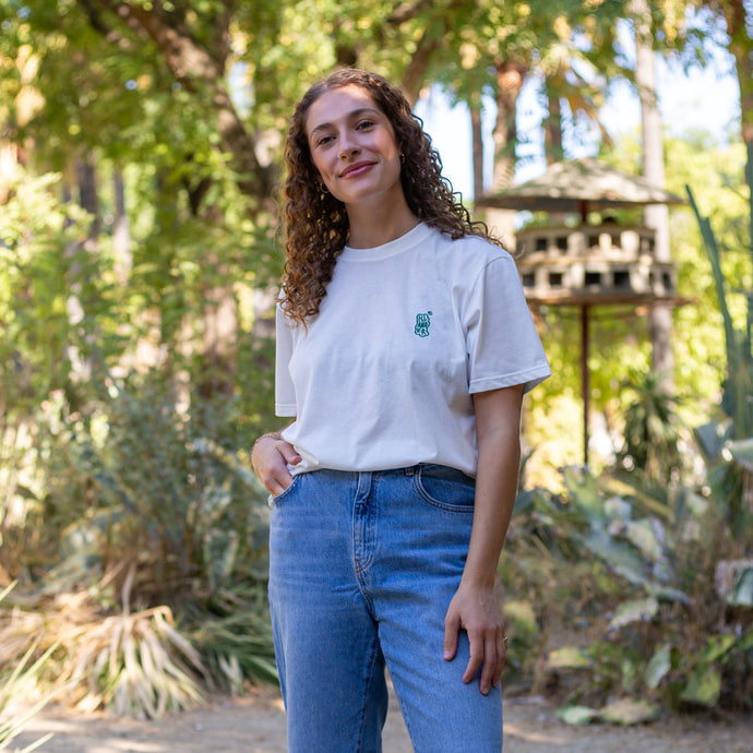 Islander Embroidered Off-White Tee