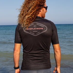 Forever Islanders Black UPF+50 Short Sleeve Rashguard