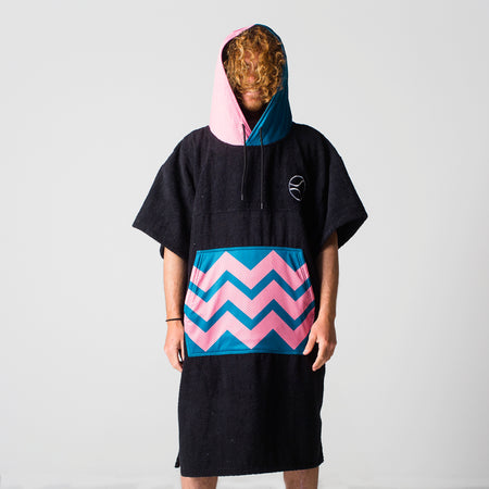 Black Wavy Panther Poncho
